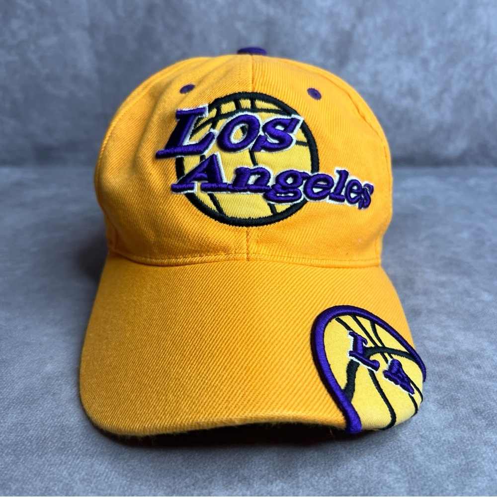 Los Angeles LA Basketball Logo Souvenir Cap Gold & Purple Embroidered Adjustable